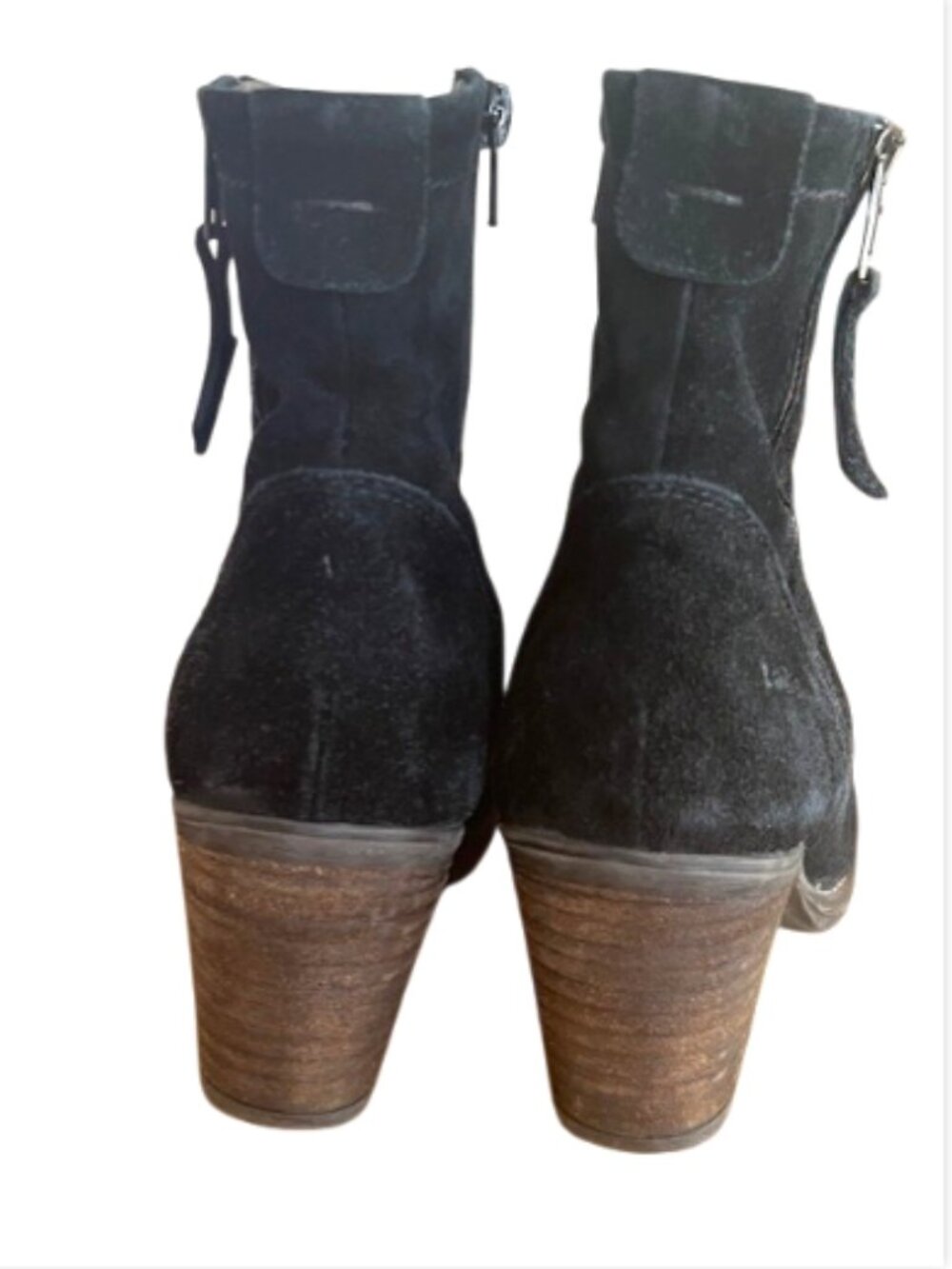 Taos Women’s Suede Ankle Boots – Black – Size 36 (US 6) Block Heel - Picture 3 of 5